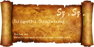 Szigethi Szalviusz névjegykártya